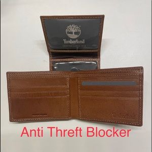 TIMBERLAND 💯Genuine Leather RFID Blocking Passcase Security Men Wallet